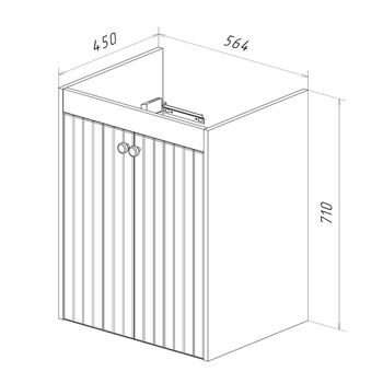 Тумба Lemark ROMANCE 60 см под 1 раковину, подвесная/напольная, 2-х дверная, цвет корпуса, фасада: Б LM07R60T — фото 8, Тумбы под раковину