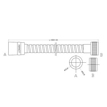 Шланг душевой двухзагибный 0,8 м, стальной, хром. LEMARK LE8029S — фото 2, Душевые шланги