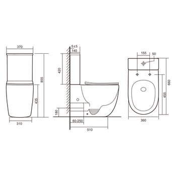 Унитаз-компакт IBERICA BLANCA BILBAO MAXI Tornado белый (IB.BLM.124.1B1) — фото 10, Унитазы