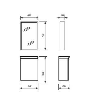 MIO Зеркало (45см) MI1045.00 — фото 2, Зеркала в ванную комнату