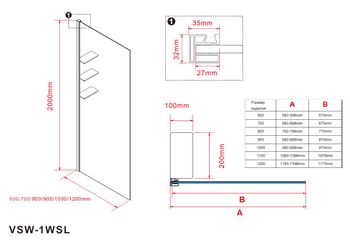 Товар: Душевая перегородка Walk-In VSW-1HWS800CLGM, 800*2000, вороненая сталь, стекло прозрачное - фото 3 Душевая перегородка Walk-In VSW-1HWS800CLGM, 800*2000, вороненая сталь, стекло прозрачное — фото 3, Душевые перегородки