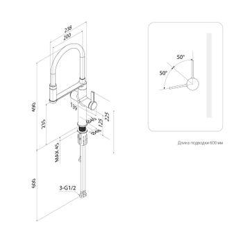 Смеситель для кухни с каналом для фильтрованной воды и гибким изливом IDDIS Ikon сатин (IKNBNFFi05) — фото 3, Смесители для кухни