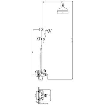 Brava Смеситель для ванны-душа, без излива верх.лейка 'Троп.дождь' лейка, р/ОД, золото, LM, LM4760G — фото 2, Лейки для душа
