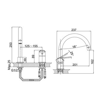 Смеситель для раковины D&K Rhein DA1394101, хром — фото 1, Смесители для раковины