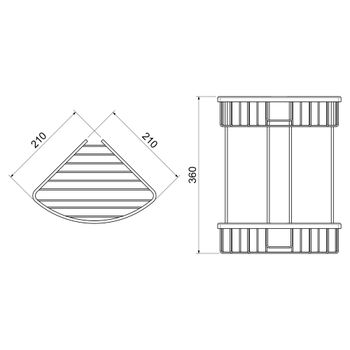 Товар: Полка угловая двойная Timo Saona 13082/16 белый матовый - фото 2 Полка угловая двойная Timo Saona 13082/16 белый матовый — фото 2, Полки для ванной и душа