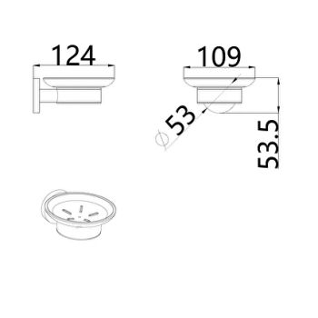 AQM7211MB Trento Мыльница латунь/матовое стекло, черный матовый — фото 2, Мыльницы