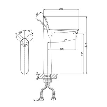 Смеситель для раковины D&K Venice DA1032056, белый — фото 2, Смесители для раковины