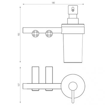 Диспенсер с держателем ABBER Osten 316 AA1859BST сталь брашированная — фото 3, Диспенсеры для жидкого мыла