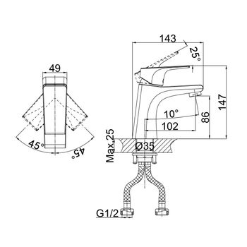 Смеситель для раковины D&K Rhein DA1292101, хром — фото 3, Смесители для раковины