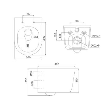 Унитаз подвесной безободковый IDDIS Slide (SLIRDSEi25) — фото 3, Подвесные унитазы