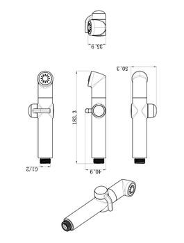 Лейка гигиеническая в комплекте шланг 1.5 м., крепление к стене, хром. LM, LM8092C — фото 2, Лейки для душа
