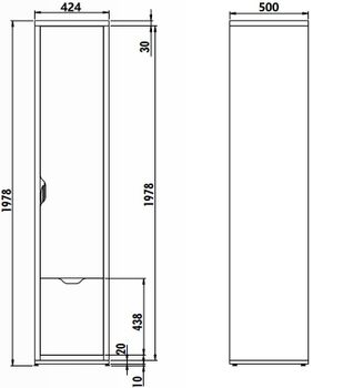 MOB Шкаф для хозяйственных принадлежностей MB2200.01.BB — фото 1, Шкафы для ванной