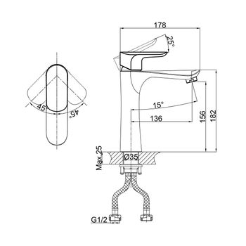 Смеситель для раковины D&K Venice DA1032601, хром — фото 2, Смесители для раковины