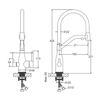 Смеситель для кухни с подключением фильтра BELZ B78815-5, брашированное золото — фото 2, Смесители для кухни