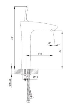 CREAVIT Смеситель для раковины высокий PLANET PL6801 — фото 2, Смесители для раковины