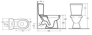 Унитаз-компакт КЕРАМИН ЛАГО МС Б-1 однорежимный, сиденье полипропилен CDB00028974 (4810531150350) — фото 6, Напольные унитазы