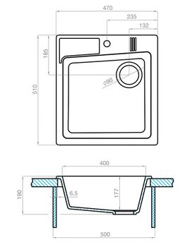 Товар: Мойка для кухни Парма 510x470x175 мм, квадратная, латте 1A713032PM260 - фото 3 Мойка для кухни Парма 510x470x175 мм, квадратная, латте 1A713032PM260 — фото 3, Кухонные мойки
