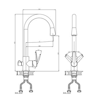 Смеситель для кухни D&K Rhein DA1361601, хром — фото 1, Смесители для кухни