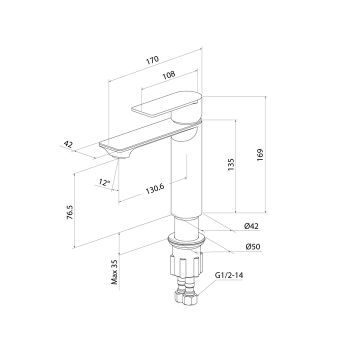 Смеситель для умывальника Milardo Maze сатин (MAZBN00M01) — фото 2, Смесители для раковины