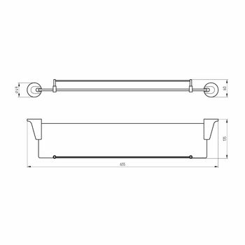 OSCAR Полка с галереей 60 см., хром/матовое стекло OSC-5211.CR — фото 2, Полки для ванной и душа