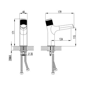 Project Смеситель для раковины, монолит.излив 115мм, р/КП, хром, LM, LM4676C — фото 2, Смесители для раковины