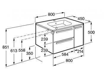 LAGO Тумба под раковину VICTORIA 80, белый глянец, ROCA 7857296806 — фото 5, Тумбы под раковину