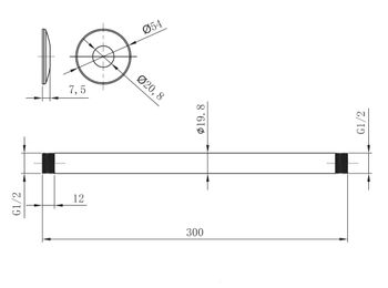 Держатель для лейки, потолочный 300 мм., блистер, хром. LEMARK LM8032C — фото 2, Держатели для душа