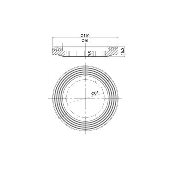 Мембрана между бачком и чашей унитаза IDDIS Optima Home Ø110/Ø64/16,5 (905RN640SK) — фото 3, Комплектующие для туалета