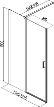Душевая дверь Aquanet Cinetic AE12-N-120H190U-CT 1200, прозрачное стекло — фото 13, Душевые двери в нишу