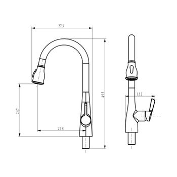 Смеситель для кухни D&K Rhein DA1462501, хром — фото 1, Смесители для кухни