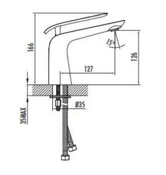 CREAVIT Cмеситель для раковины BLOOM BL1511-B — фото 2, Смесители для раковины
