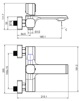 CREAVIT Cмеситель для ванны ALFA AL2500S — фото 2, Смесители