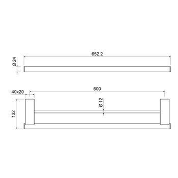 Полотенцедержатель двойной Timo Luiro 18556/18 черное золото — фото 2, Полотенцедержатели