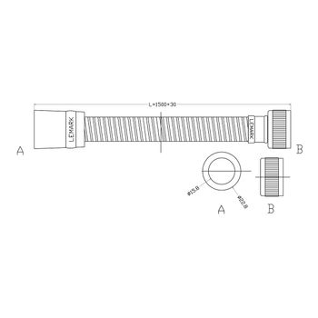 Шланг душевой ПВХ 1,5 м, прозрачный. LEMARK LE8044P — фото 2, Душевые шланги
