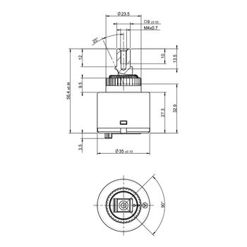 Картридж SEDAL с керам. пластинами 35 мм, КЛИК-Система, короткий, блистер. LEMARK LM8599P-BL — фото 2, Прочие аксессуары и комплектующие