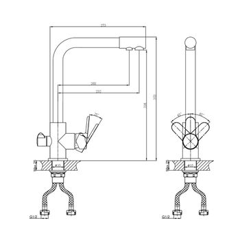 Смеситель для кухни D&K Rhein DA1391601, хром — фото 1, Смесители для кухни