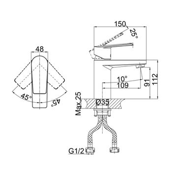 Смеситель для раковины D&K Rhein DA1322101, хром — фото 3, Смесители для раковины