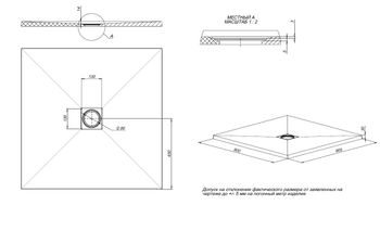 Душевой поддон из искусственного камня Allen Brau Priority 90x90 8.31002-AM Антрацит — фото 11, Душевые поддоны из искусственного камня