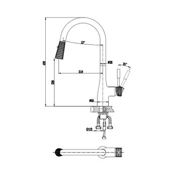 Смеситель для кухни D&K Rhein DA1462504D, хром/золото — фото 1, Смесители для кухни