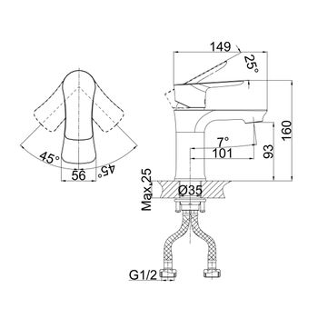 Смеситель для раковины D&K Rhein DA1272101, хром — фото 2, Смесители для раковины