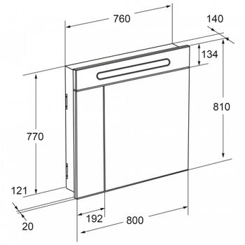 VICTORIA NORD Black Edition Зеркальный шкаф 80, черный глянец, ROCA ZRU9000100 — фото 3, Зеркальные шкафы в ванную
