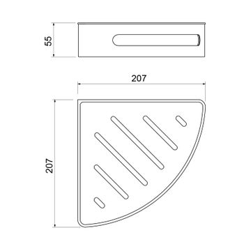 Полка угловая Timo Luiro 18577/18 черное золото — фото 2, Полки для ванной и душа