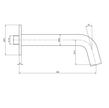 AQM8302BC Излив встраиваемый 110-180мм, латунь, шлифованная медь — фото 2, Изливы