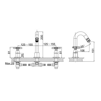 Смеситель для раковины D&K Hessen DA1384141, хром — фото 1, Смесители для раковины