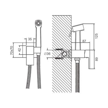 Гигиенический душ со смесителем BELZ B55805, хром — фото 1, Гигиенические души