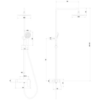 Bronx Смеситель для душа, без излива 'Троп.дождь' лейка,р/ОД, графит, LM, LM3760GM — фото 2, Лейки для душа