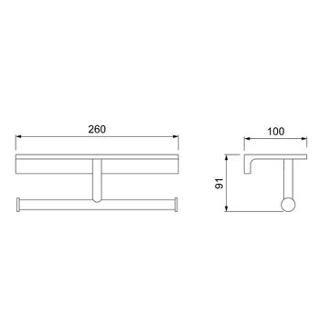 Бумагодержатель двойной с полкой для телефона Timo Selene 17045/17 золото матовое — фото 2, Держатели туалетной бумаги