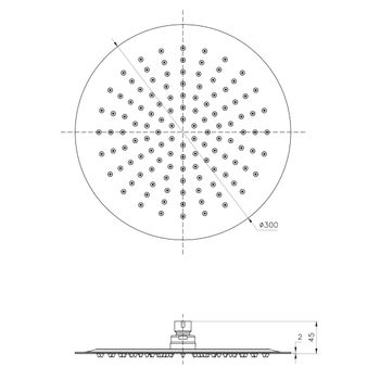 Лейка душевая верхняя, круглая, d300мм, нерж. сталь, LM, LM9482S — фото 2, Лейки для душа