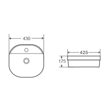 Раковина чаша D&K Quadro DT1510916, белый — фото 3, Раковины накладные