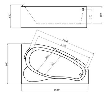 Акриловая ванна Gemy G9046 B R — фото 3, Акриловые ванны